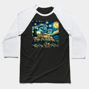 Acropolis Starry Night - Beautiful Iconic Places Baseball T-Shirt
